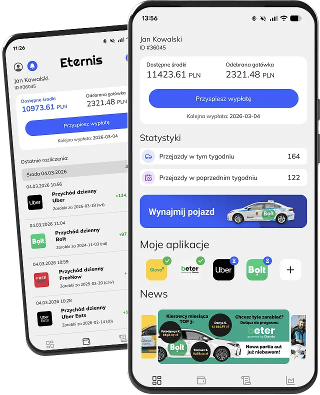 Aplikacja Eternis - mockup aplikacji mobilnej